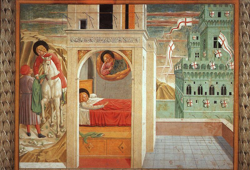 Benozzo Gozzoli St.Francis Giving Away his Clothes and the Vision of the Church Militant and Triumphant china oil painting image